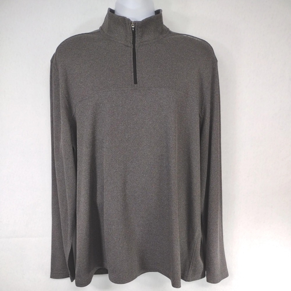 Hi Tec Dri Tec Sweatshirt Men's XXL Thermal Long Sleeve Pullover 1/4 Zipper Gray